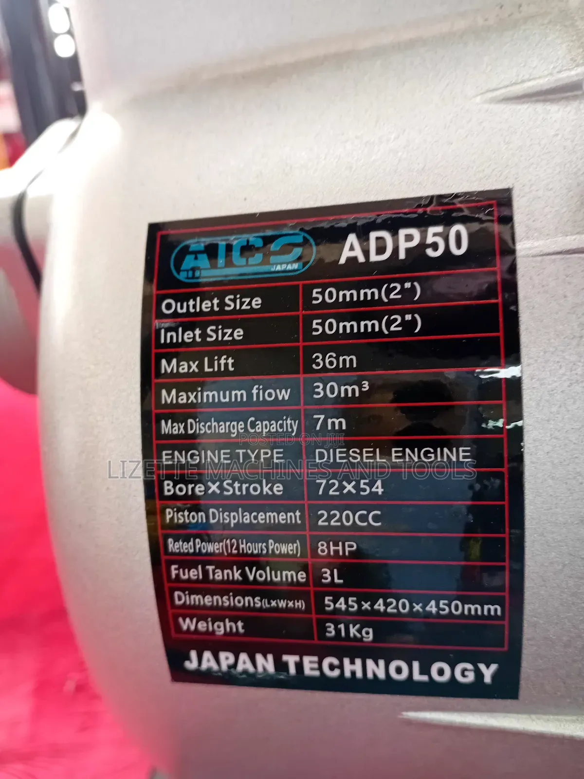 Aico 2" Diesel Water Pump 8hp