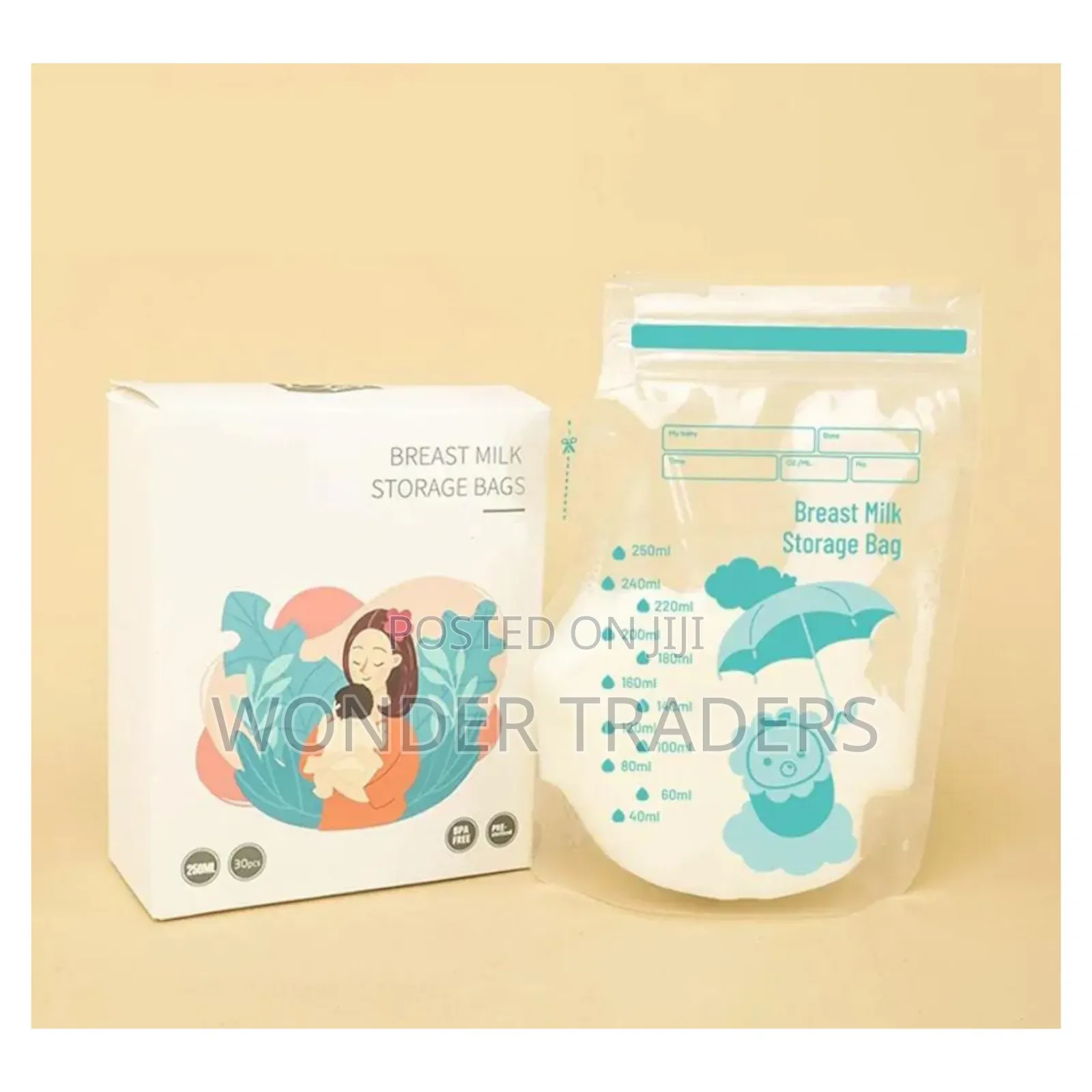 30pcs Breast Milk Storage Bags
 Capacity 250ml