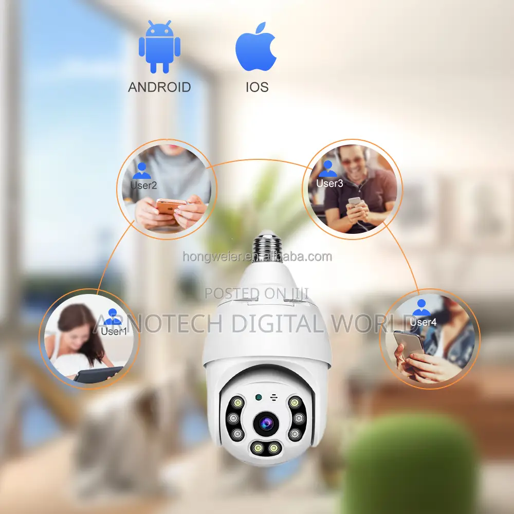 V380 Pro CCTV 4g Sim Card Bulb Camera Wireless Video Surveillance