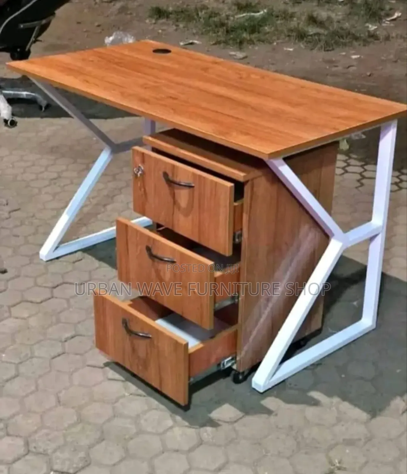 Cherry  Desk With Office Pedestal
