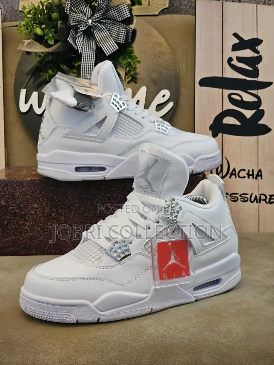 Spot New Air Jordan 4 Leather Sneakers
