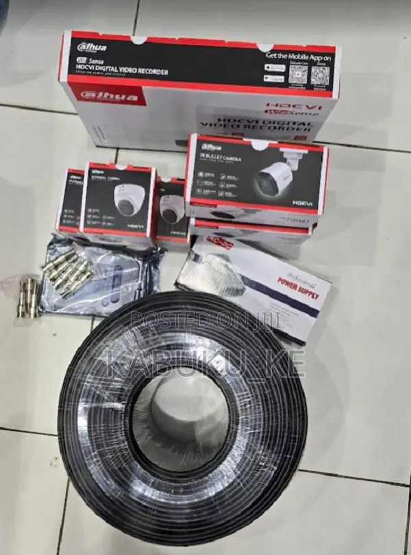4 Channel CCTV Camera Full Kit With 4 Cameras-Dahua Complete Set