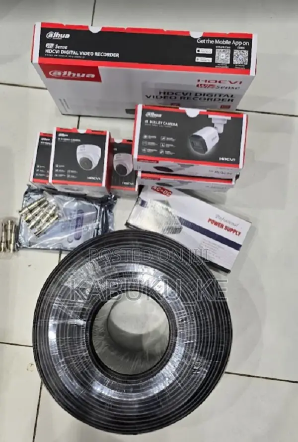 4 Channel CCTV Camera Complete Set With 4 Dahua Full Hd 1080p CCTV