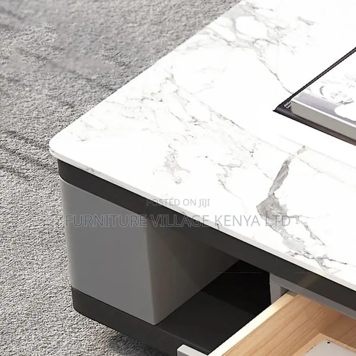 Dining Table ; Marble -Top Wooden Dining Table