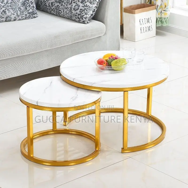 Twinned Marble Top Reception Guest Coffee Table