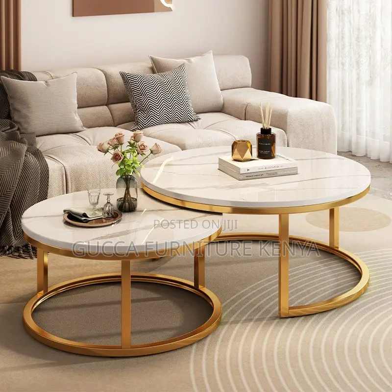 Twinned Marble Top Reception Guest Coffee Table