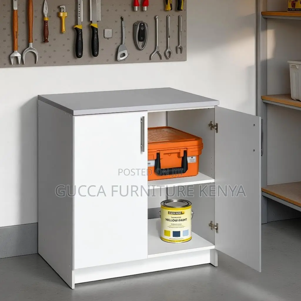White Customized 2-Door Credenza Document Cabinet