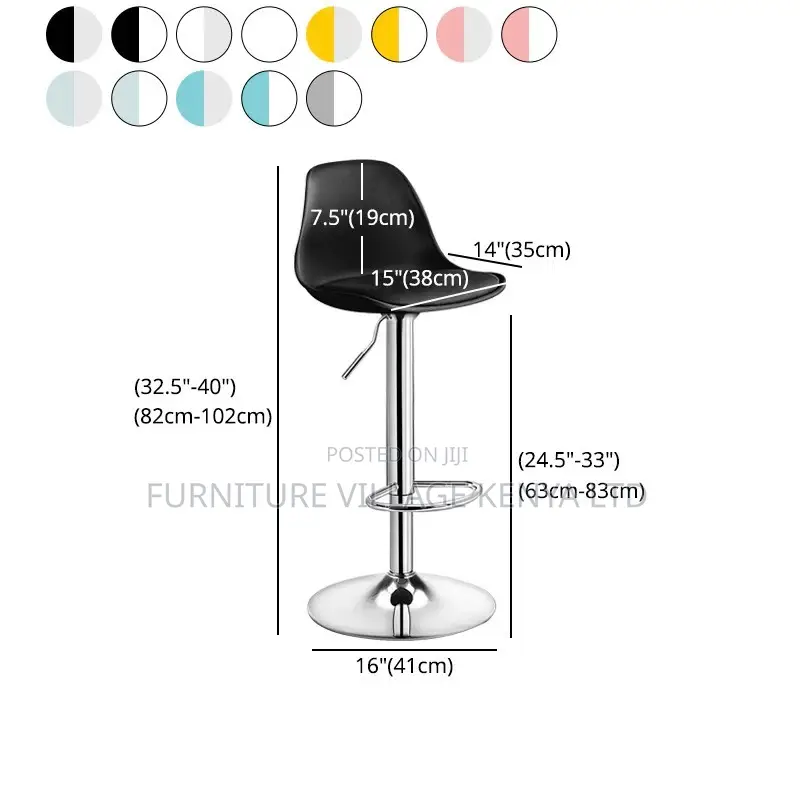 Barstool; Plastic Home Counter Stool Matte Finish Footrest Barstool