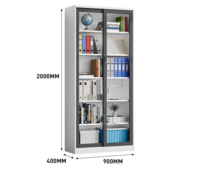 Office Cabinet : Office Full-glass 2-door Filling Cabinet