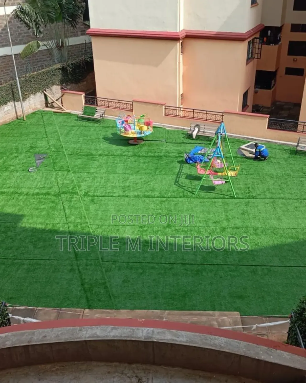 Kids Activity Green Turf Carpet | Non-Slip Playground Surface Cover