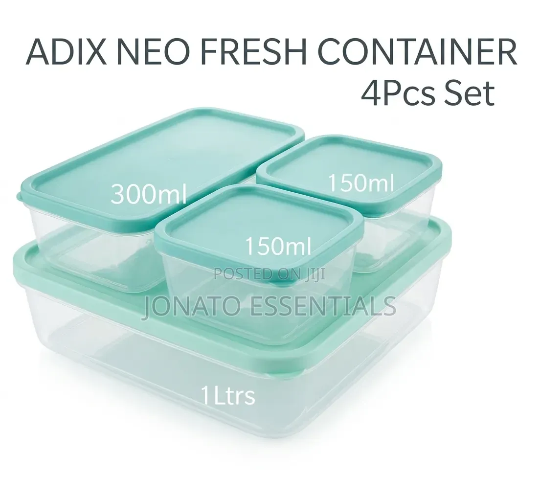 Food Storage Containers 4pcs Set - Adix Neo Fresh Kitchen Organizer