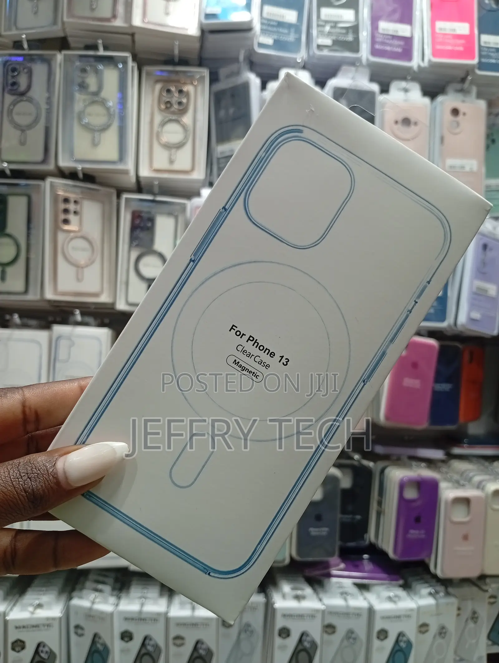 Magnetic Transparent Clear Case Designed for an Apple iPhone 13.