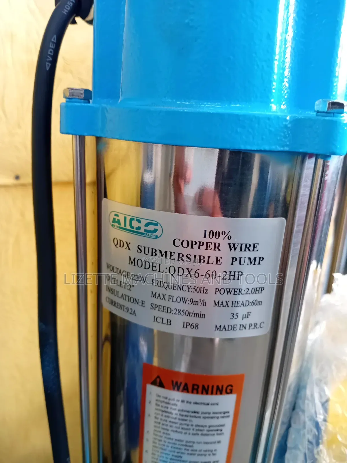 Aico Japan 2hp Shallow Well Submersible Pump 60m Head Qdx6- 60
