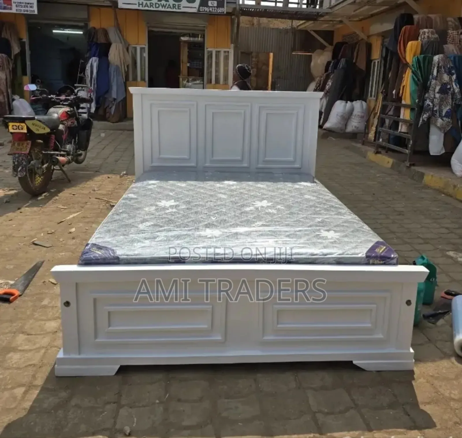 White Wooden Bed (5*6)