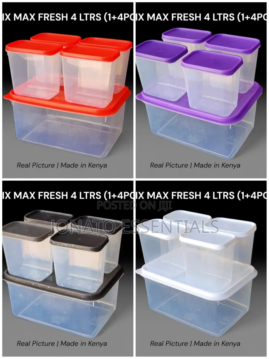 Max Fresh 5pcs Plastic Food Storage Container Set - 4l + 4 Small Tubs