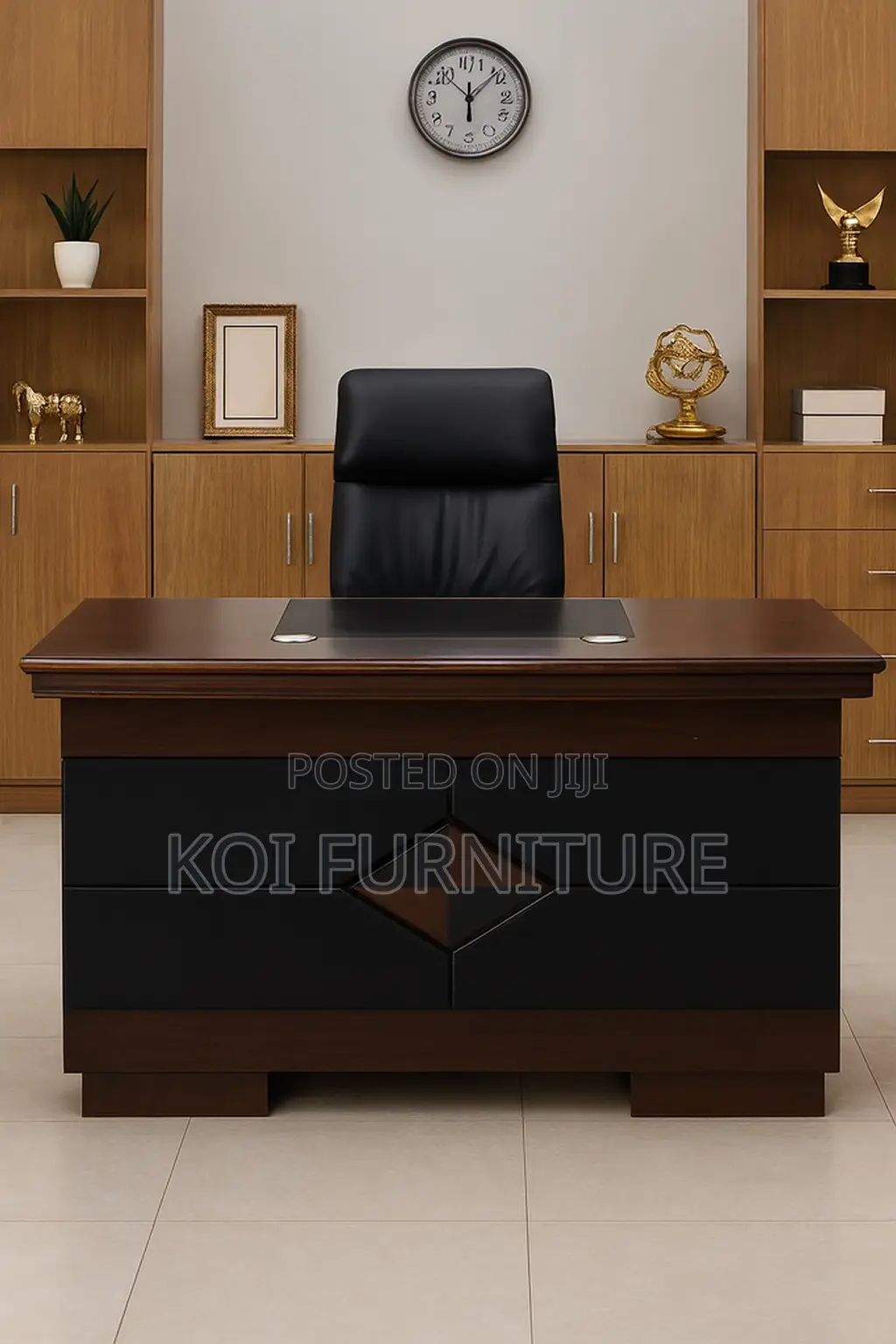 Office Desk; 1.4 Meters Mahogany Effortless Executive Desks