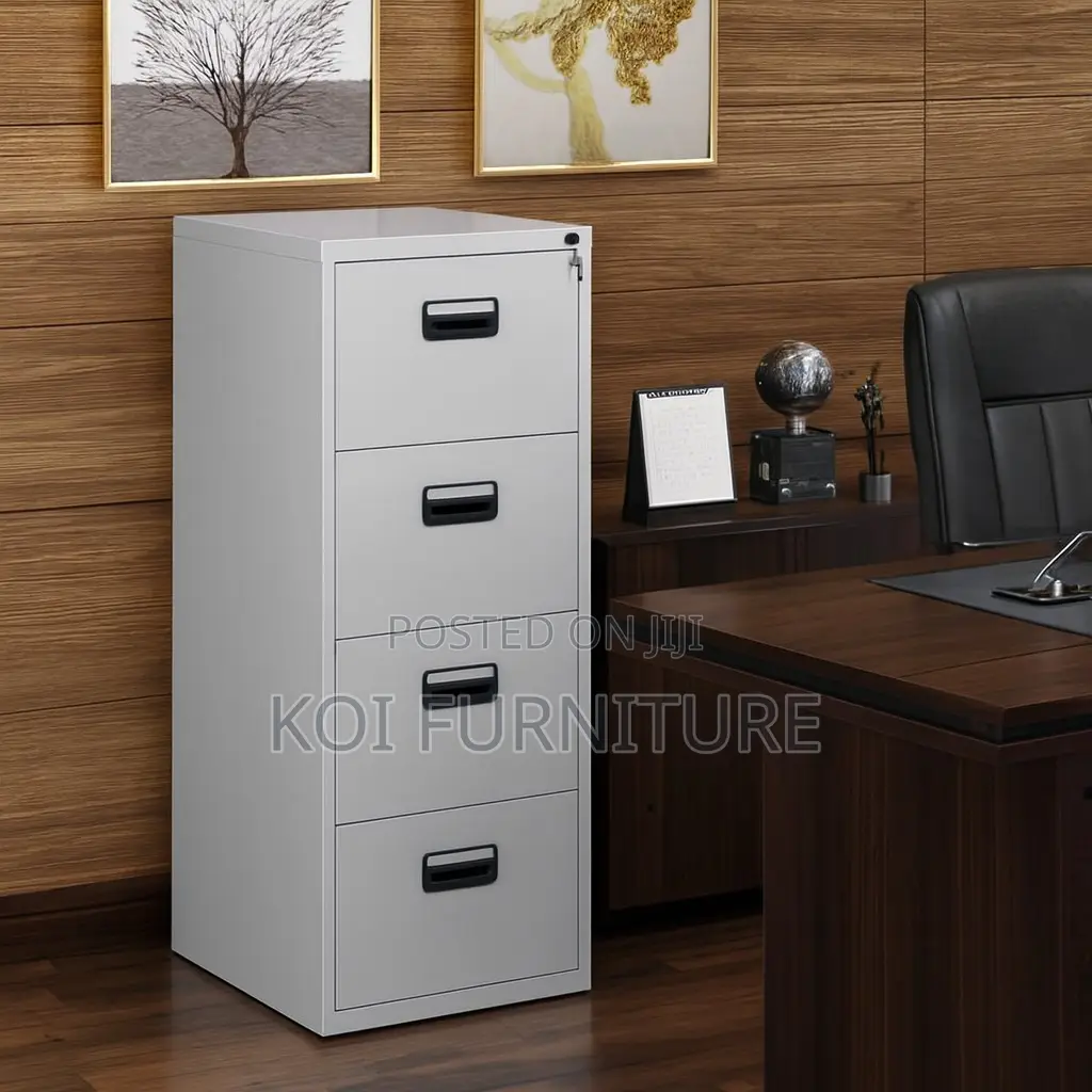 Office Cabinet; Personalized Executive Gray Office Cabinet With 4 Draw