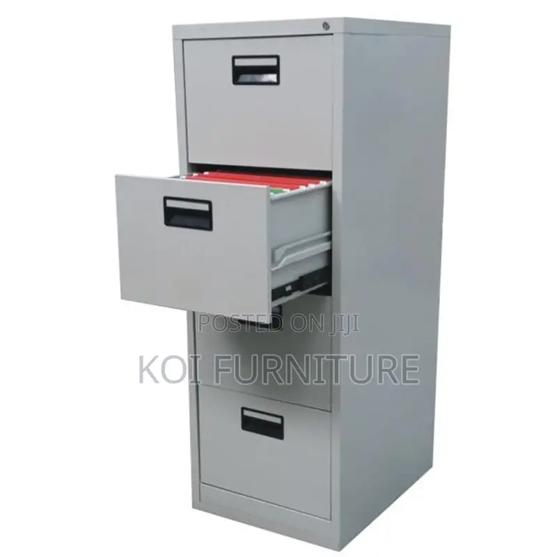 Office Cabinet; Personalized Executive Gray Office Cabinet With 4 Draw