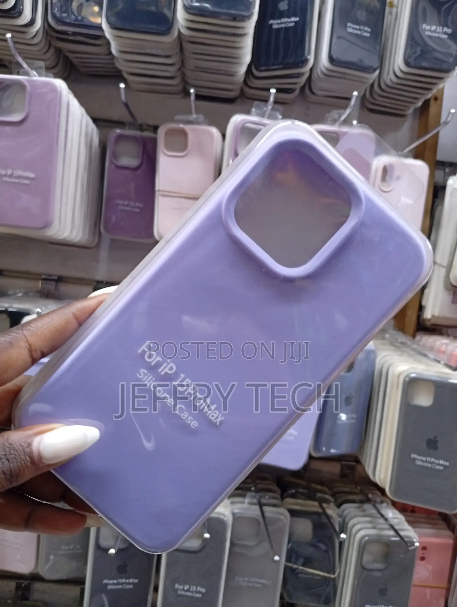 Lavender Silicone Case Designed for the Apple iPhone 15 Pro Max.
