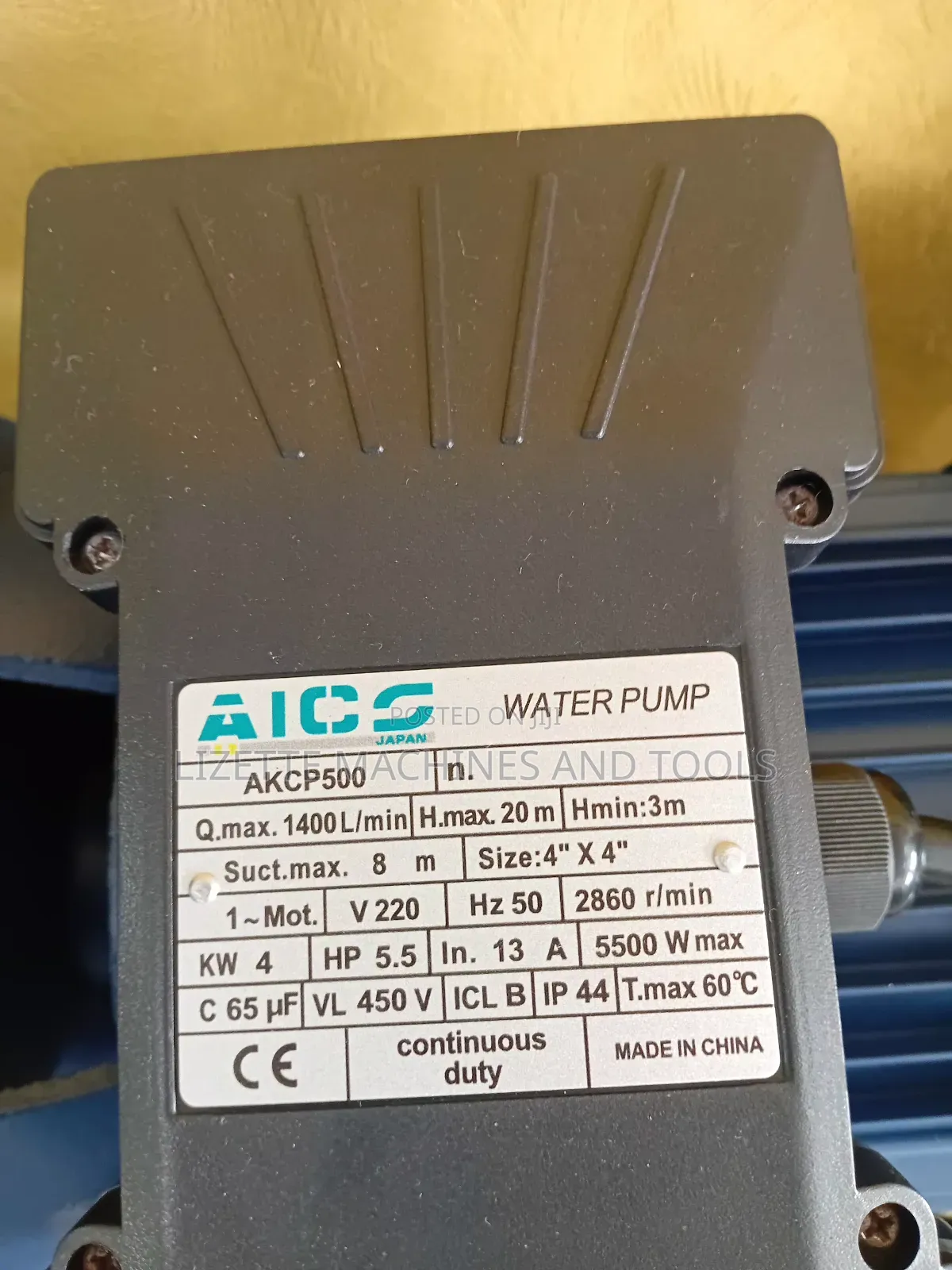 Aico 5.5hp Electric Surface Booster Pump 4" 4kw Single Phase
