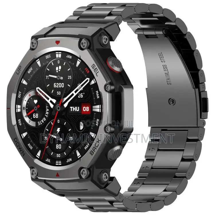 Amazfit T-Rex 3 Three Beads Stainless Steel Metal Watch Band/Strap