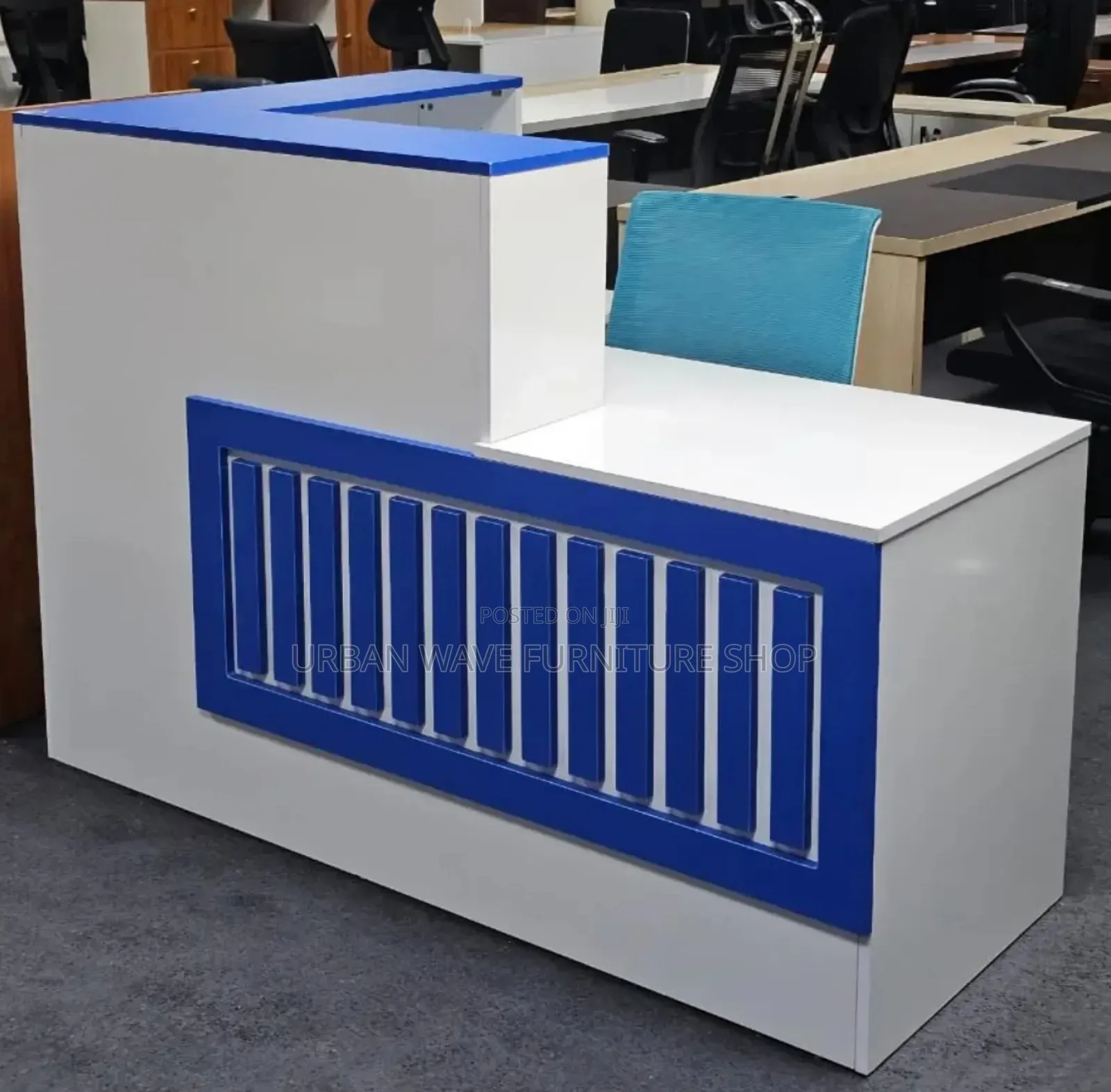 Blue  White  Executive Receptionist Desk