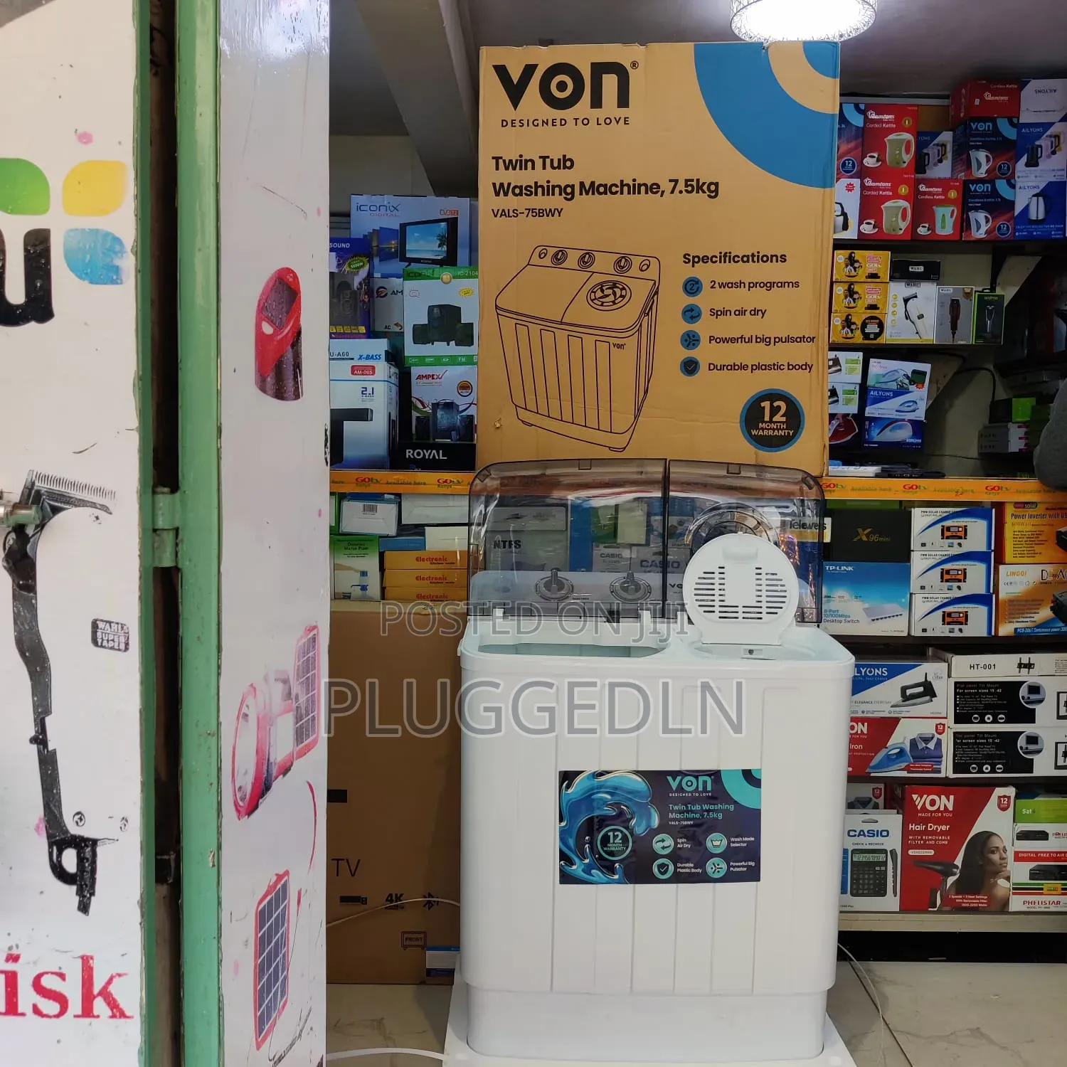 *Von 7.5 Twin Tub Washing Machine