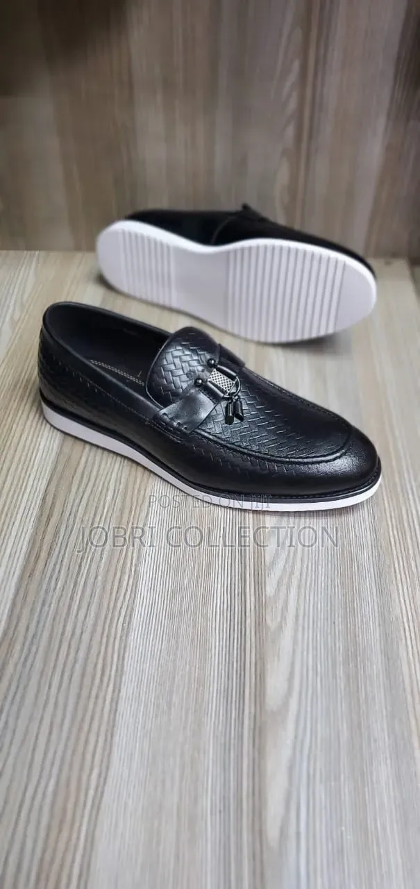 White Sole Billionaire Leather Laceless Loafers