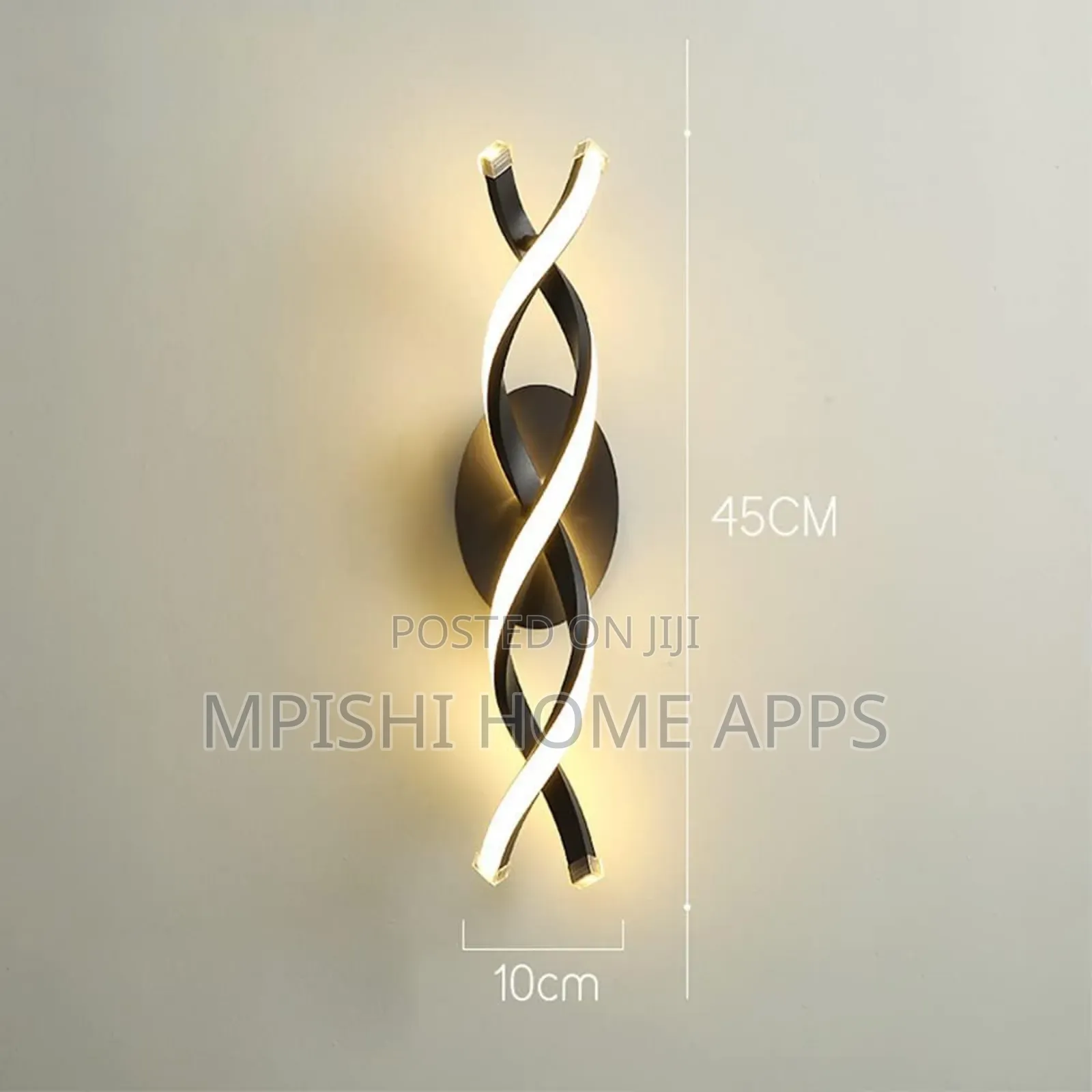 Spiral Led Wall Light Black