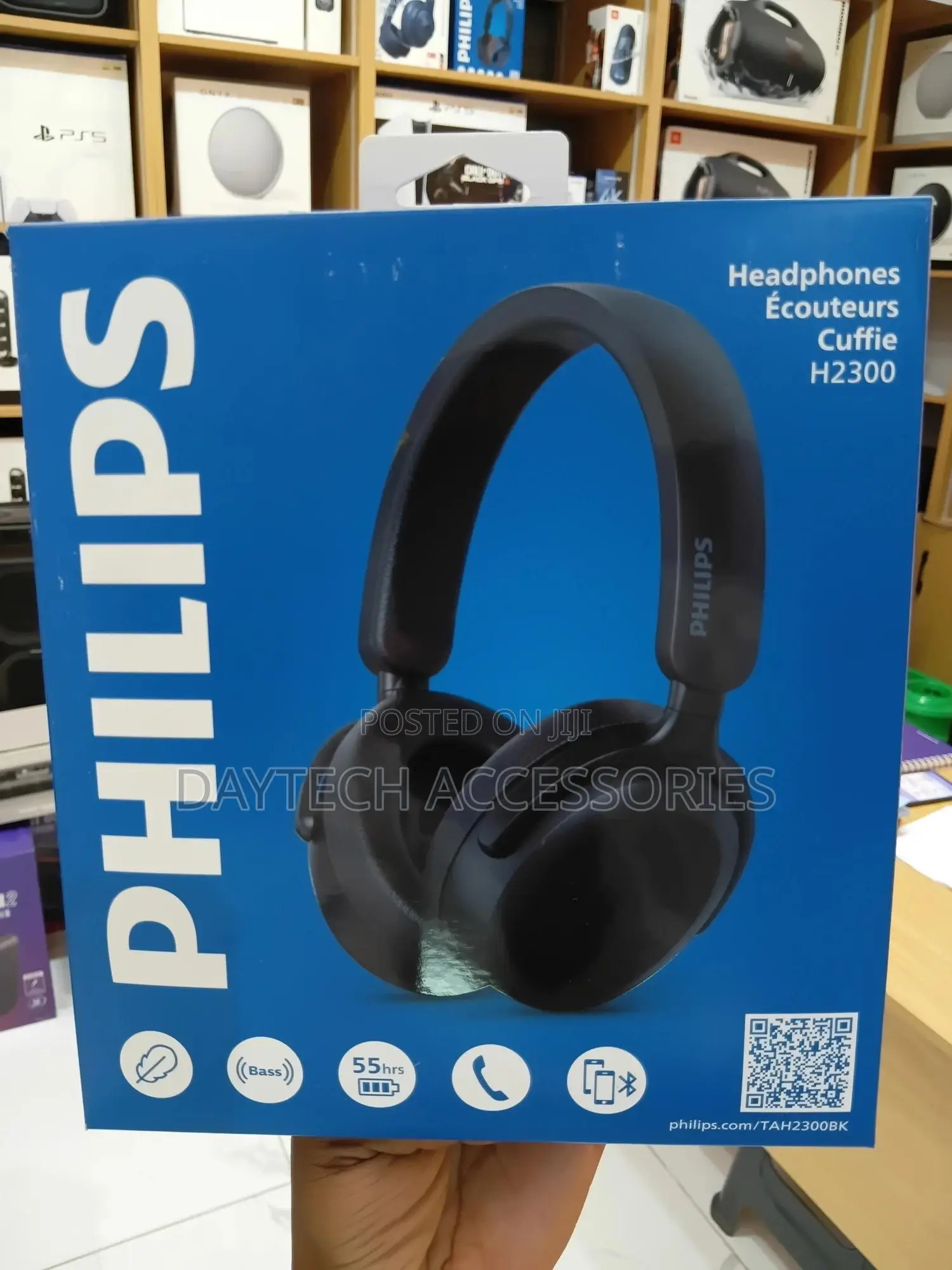 Philips Over-Ear Wireless Headphone 40mm Speaker Diameter - Black