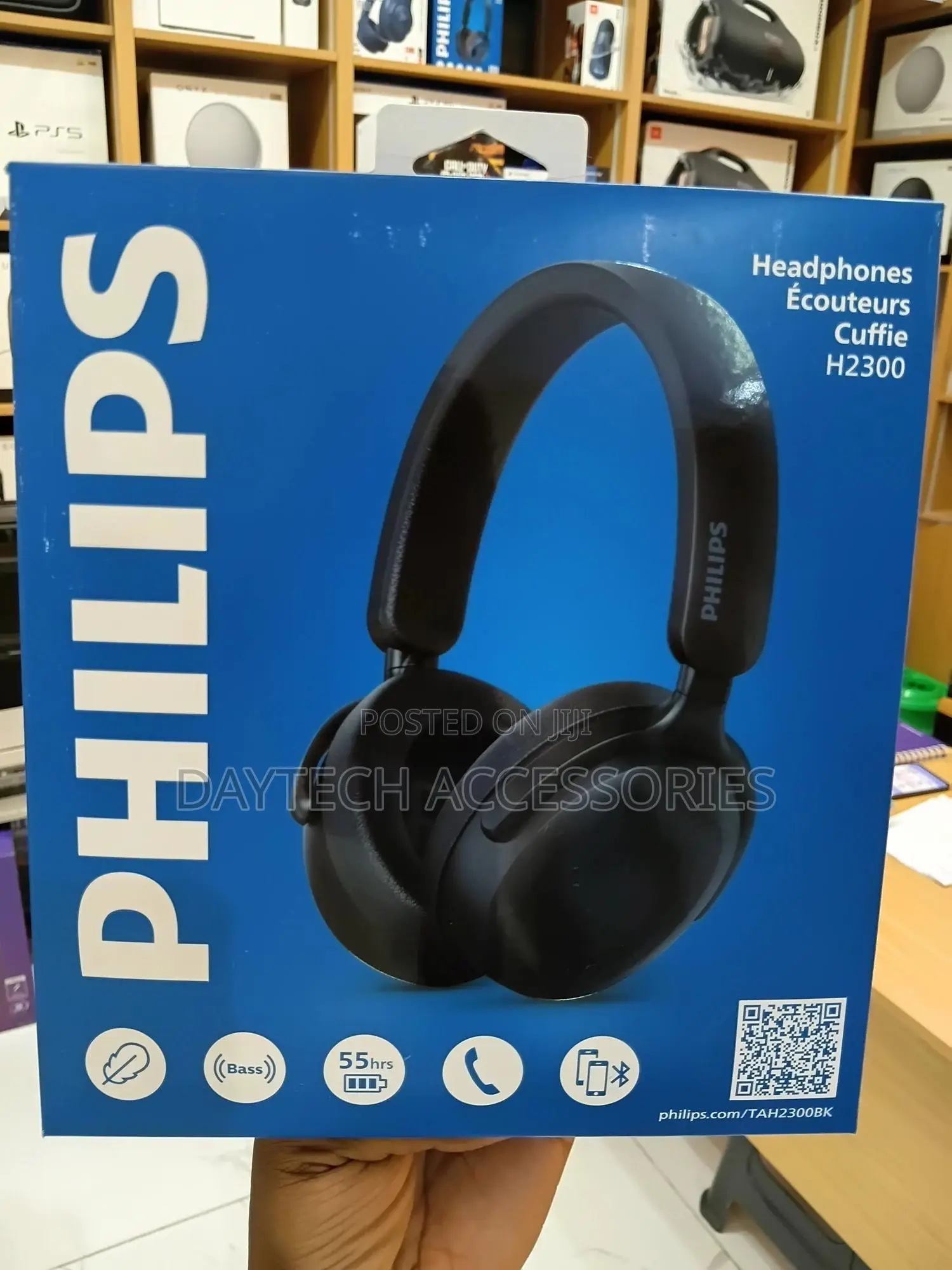 Philips Over-Ear Wireless Headphone 40mm Speaker Diameter - Black