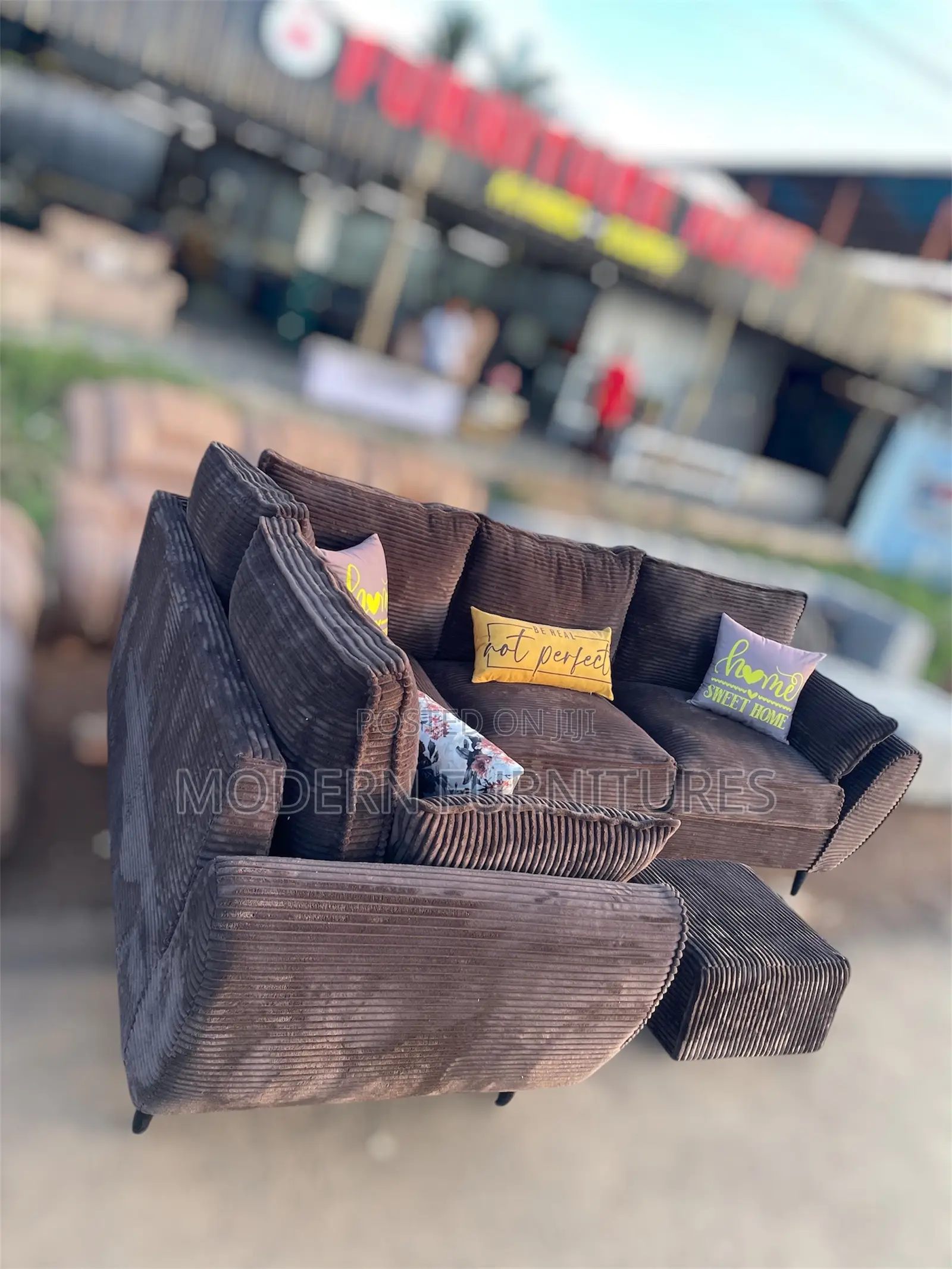 Chic Brown L Sofa/L Shaped Sofa/L Sofa