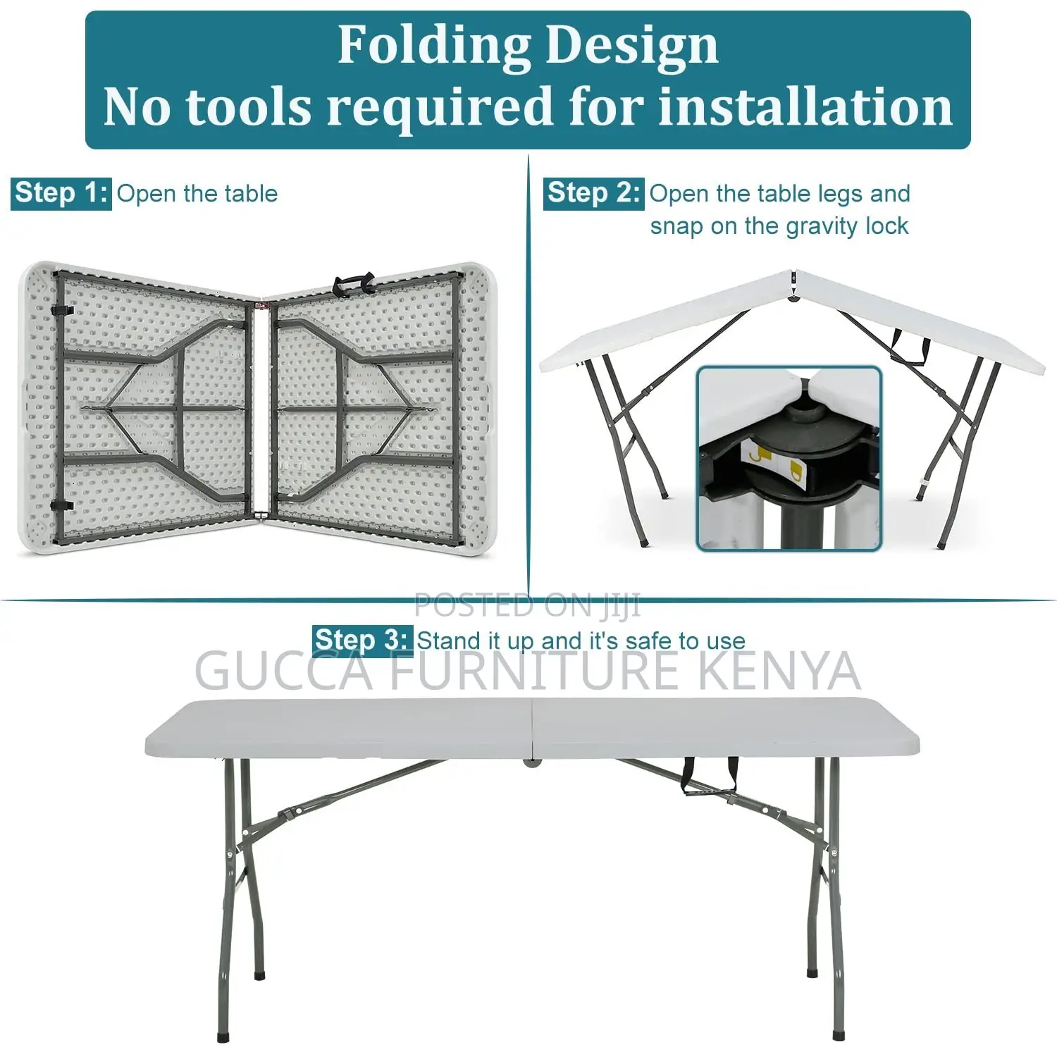 1.8m Folding Outdoor Plastic Dining Table