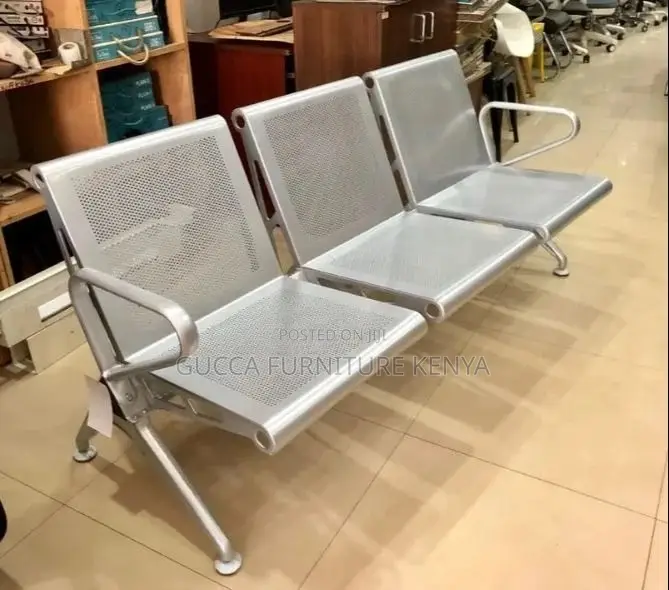 Heavy Duty Full Steel Waiting Bench With Armrest