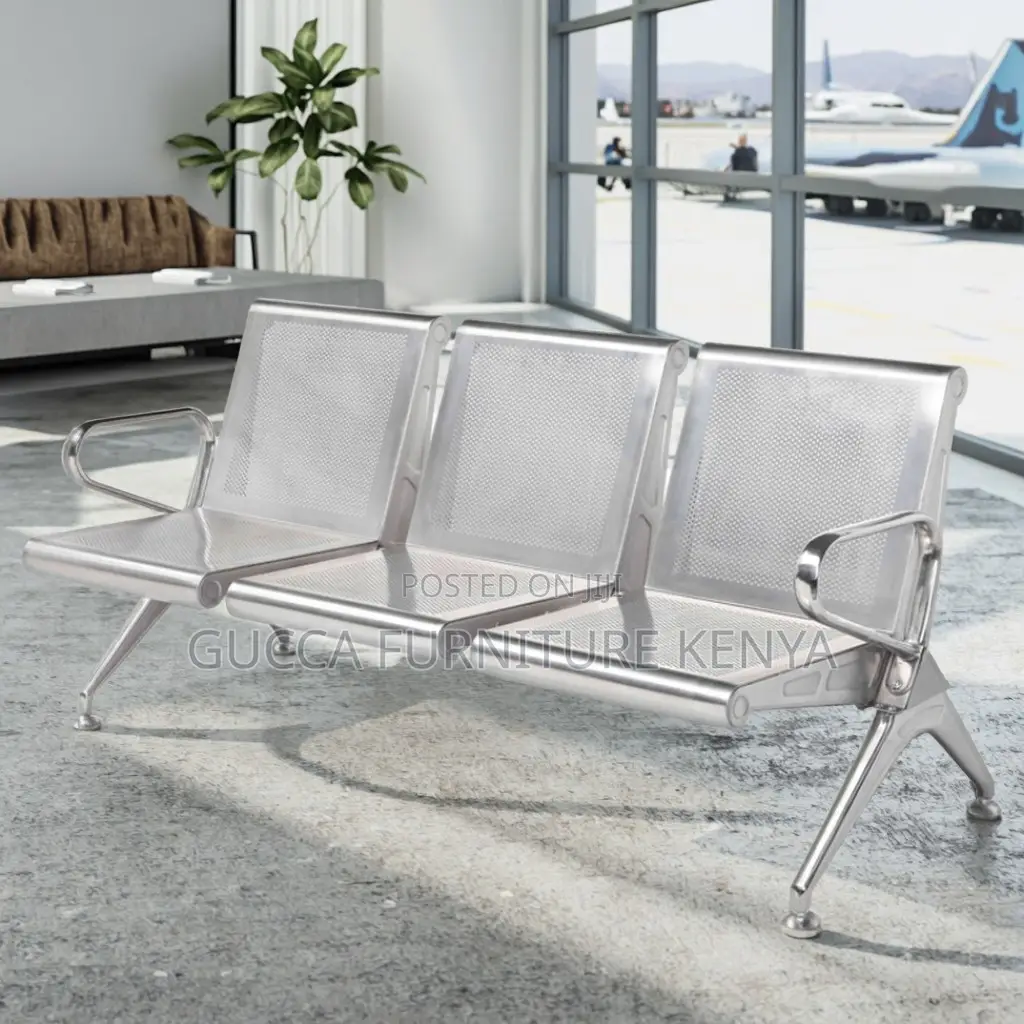Heavy Duty Full Steel Waiting Bench With Armrest
