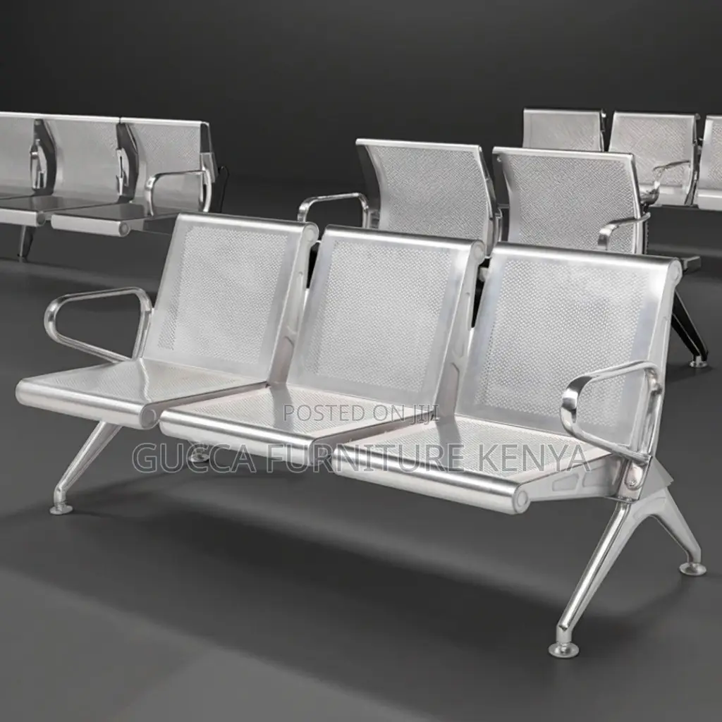 Heavy Duty Full Steel Waiting Bench With Armrest