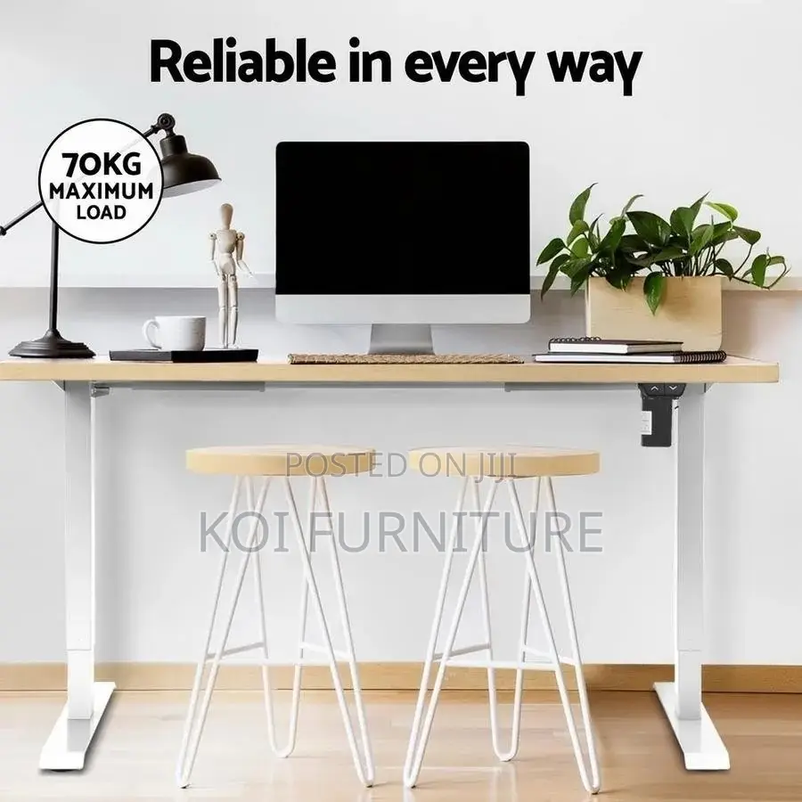 Office Desk; 1.2 Meters Brown Top Adjustable Smooth Control Desk