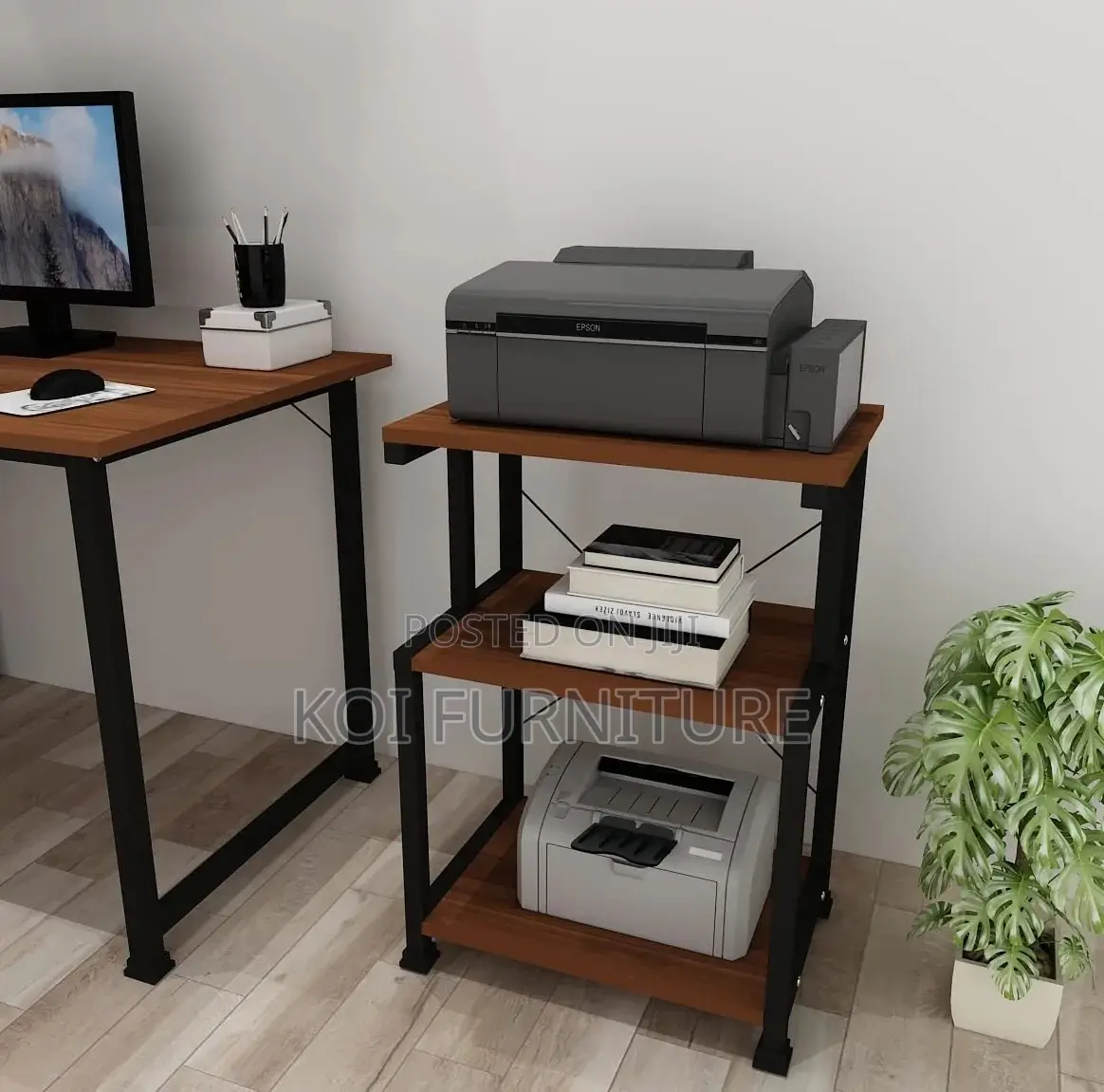 Office Desk; Three Shelves Printer Stand Desk