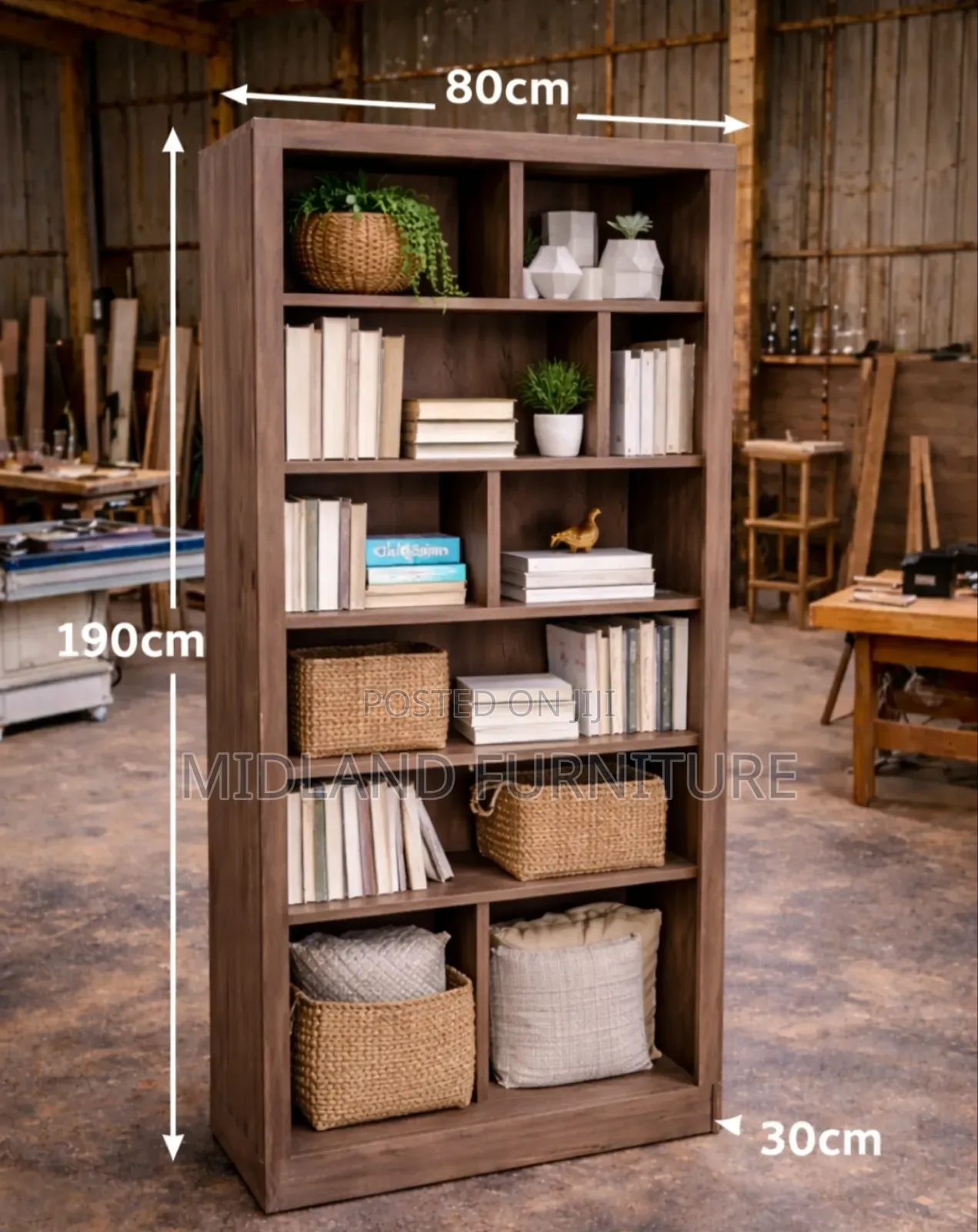 Modern White Bookshelf With Glass Cabinet (Storage Display Unit)