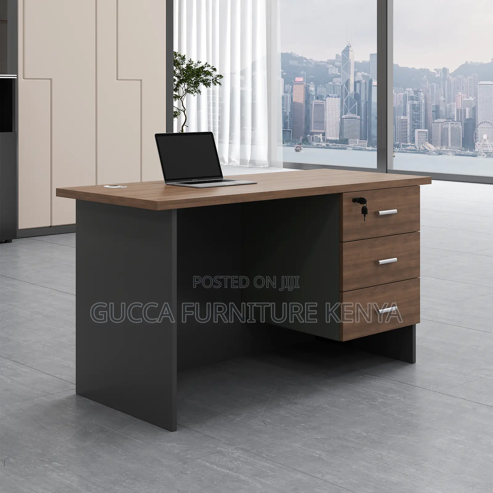 Clerical Customized Brown Study Desk With Drawers