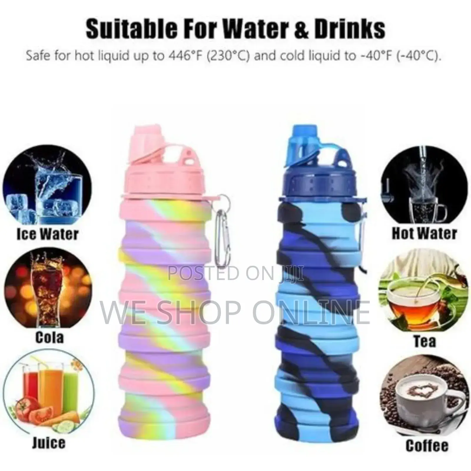 Multicolored Collapsible Water Bottle