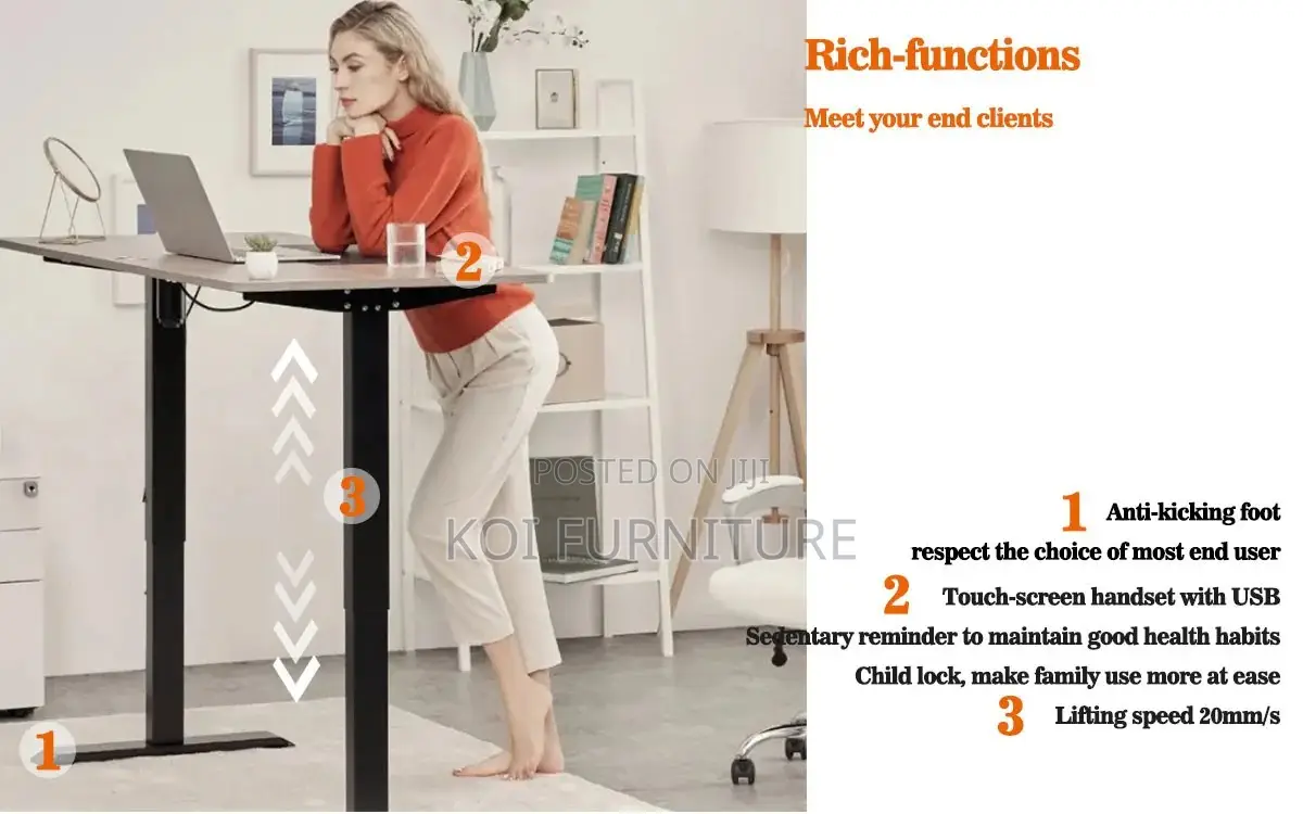 Office Desk; 1200mm Black Home Office Electric High End Desk