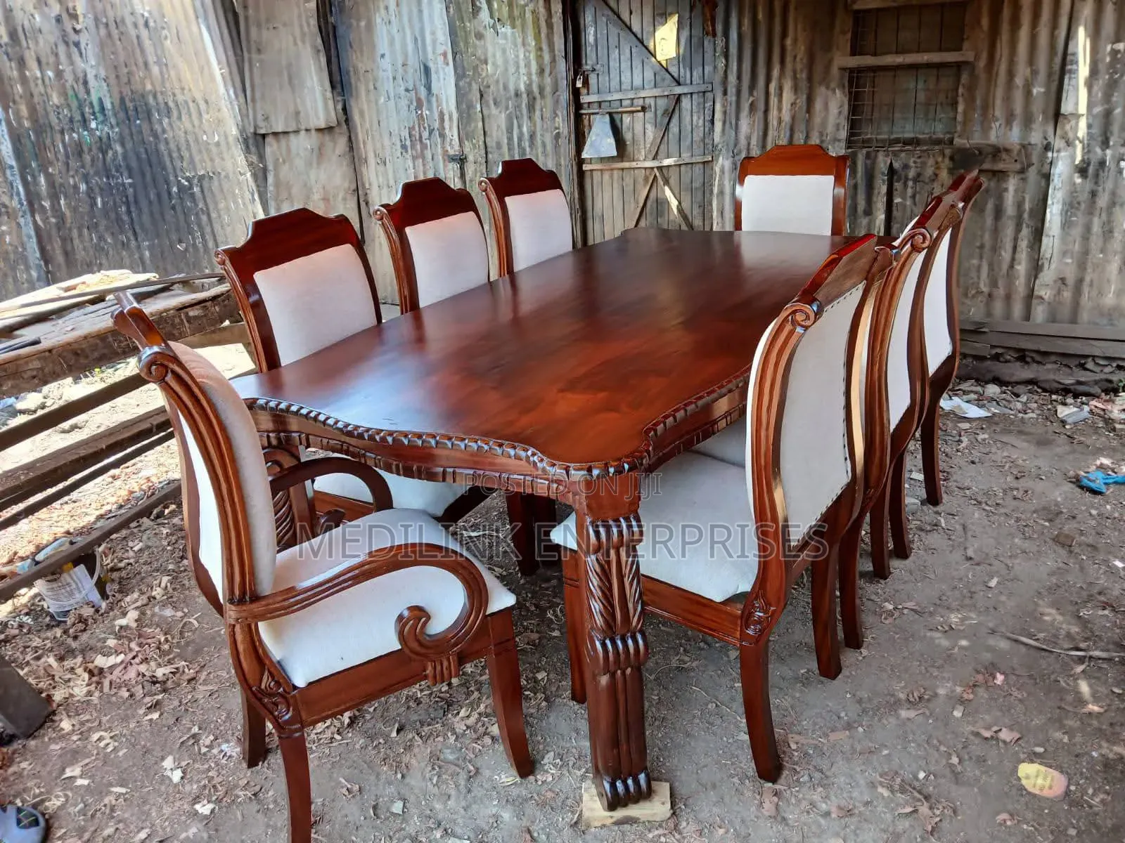 Walnut Orion 8-Seater Mahogany Dinning Table Set