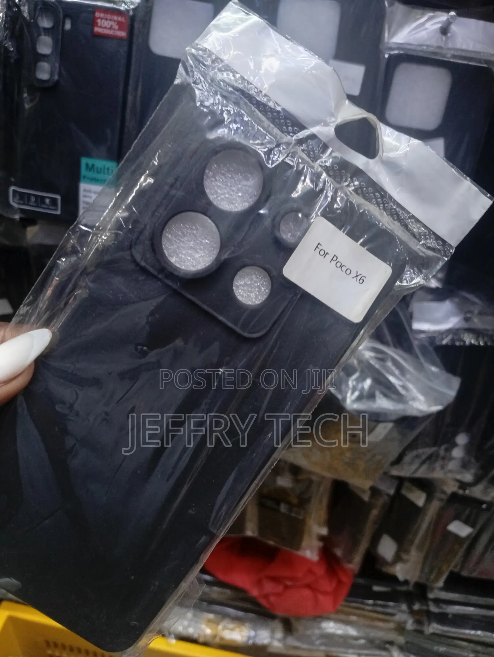 Black Silicone Phone Case Specifically for the Xiaomi Poco X6 5g.