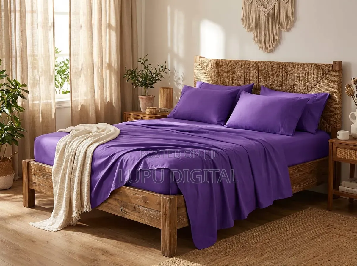 7*8 6pcs Flat Plain Coloured Pure Cotton Bedsheets