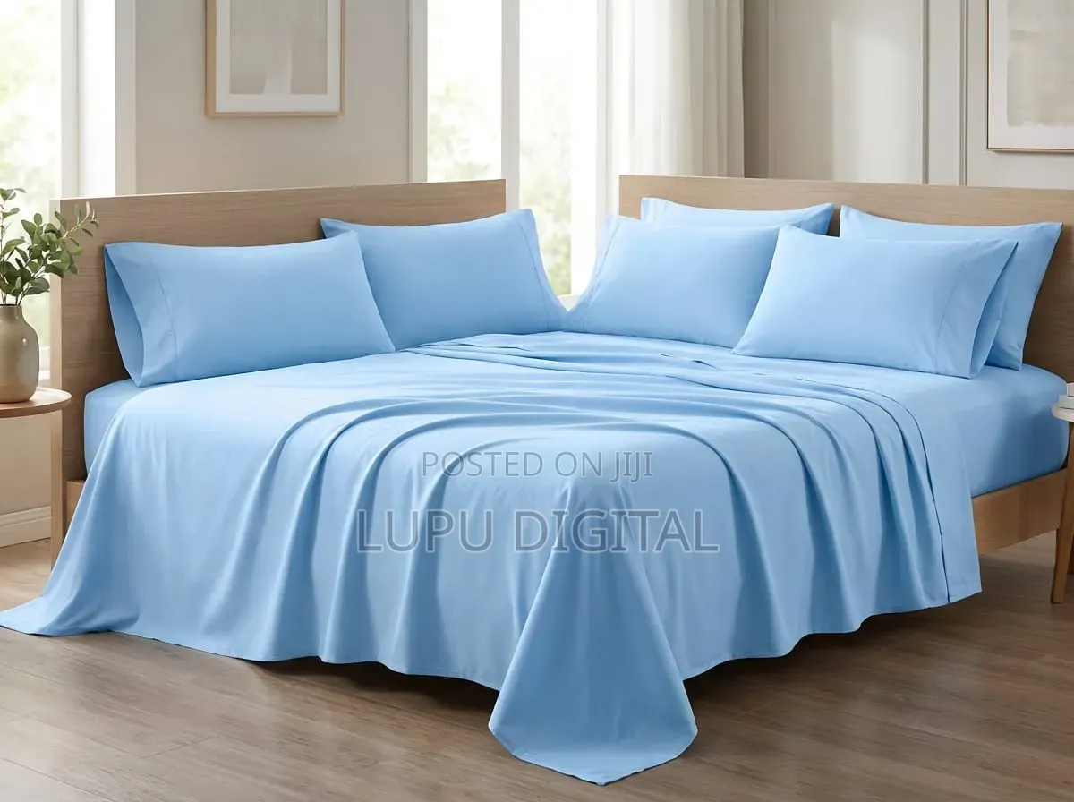 7*8 6pcs Flat Plain Coloured Pure Cotton Bedsheets