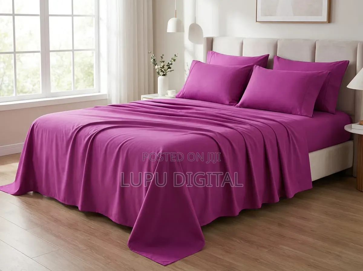 7*8 6pcs Flat Plain Coloured Pure Cotton Bedsheets