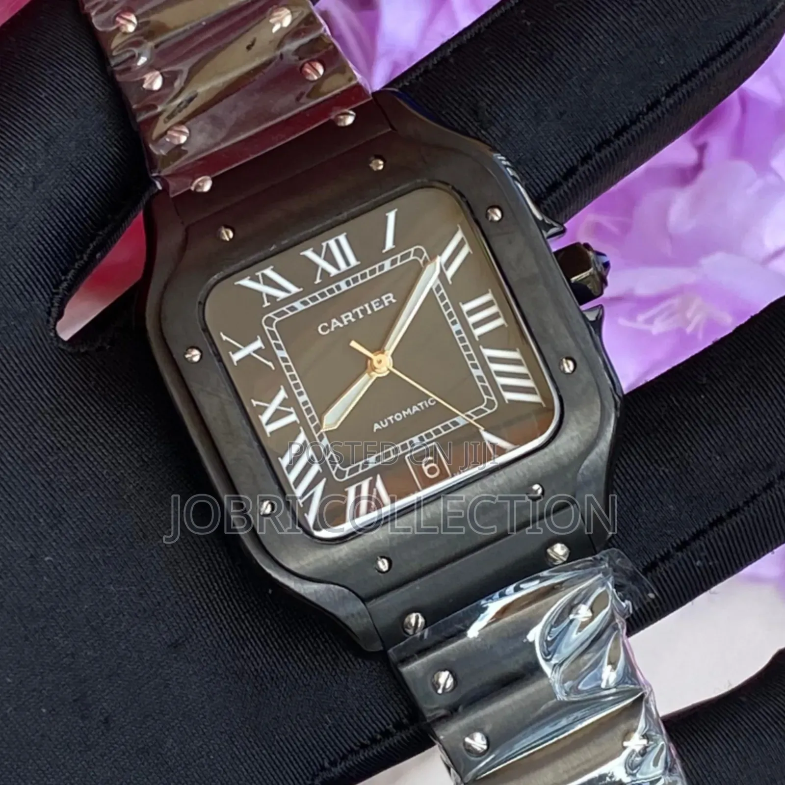 Black Face Cartier Automatic Stainless Steel Watch