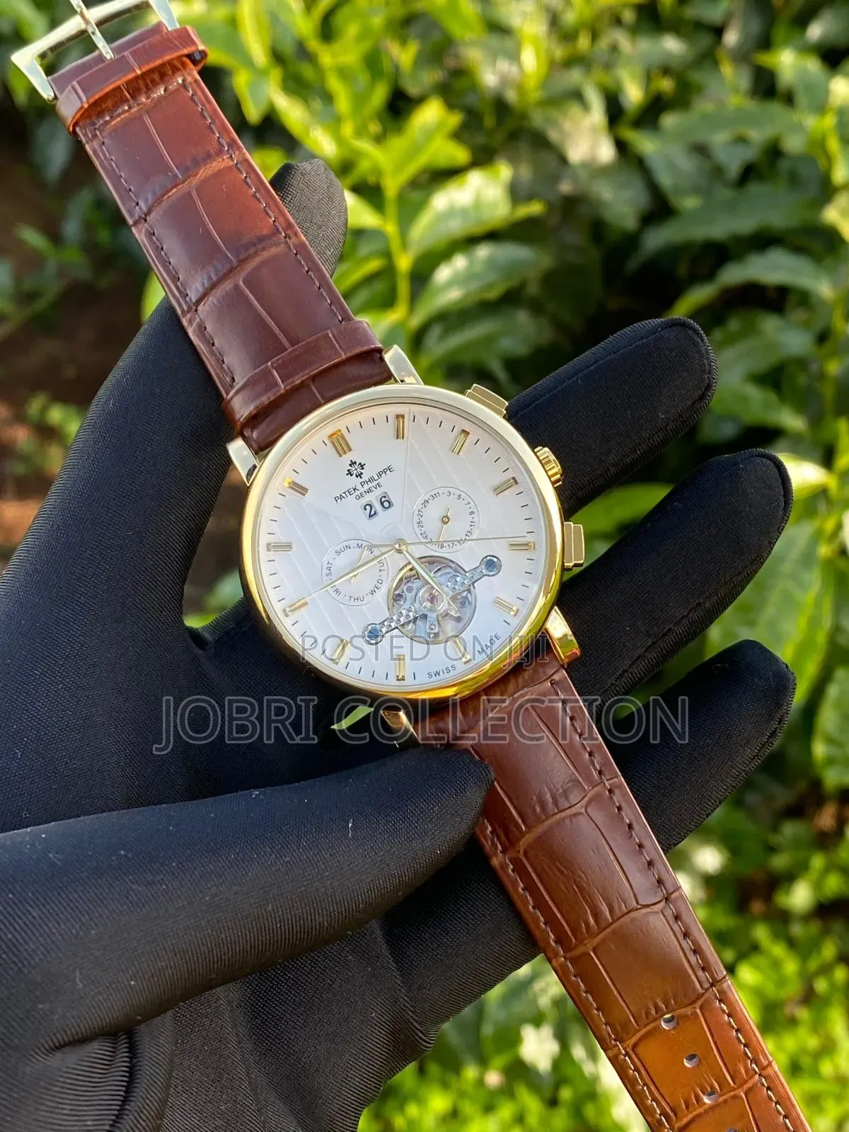Brown Leather Straps Automatic Movement Patek Philippe Gents Watch