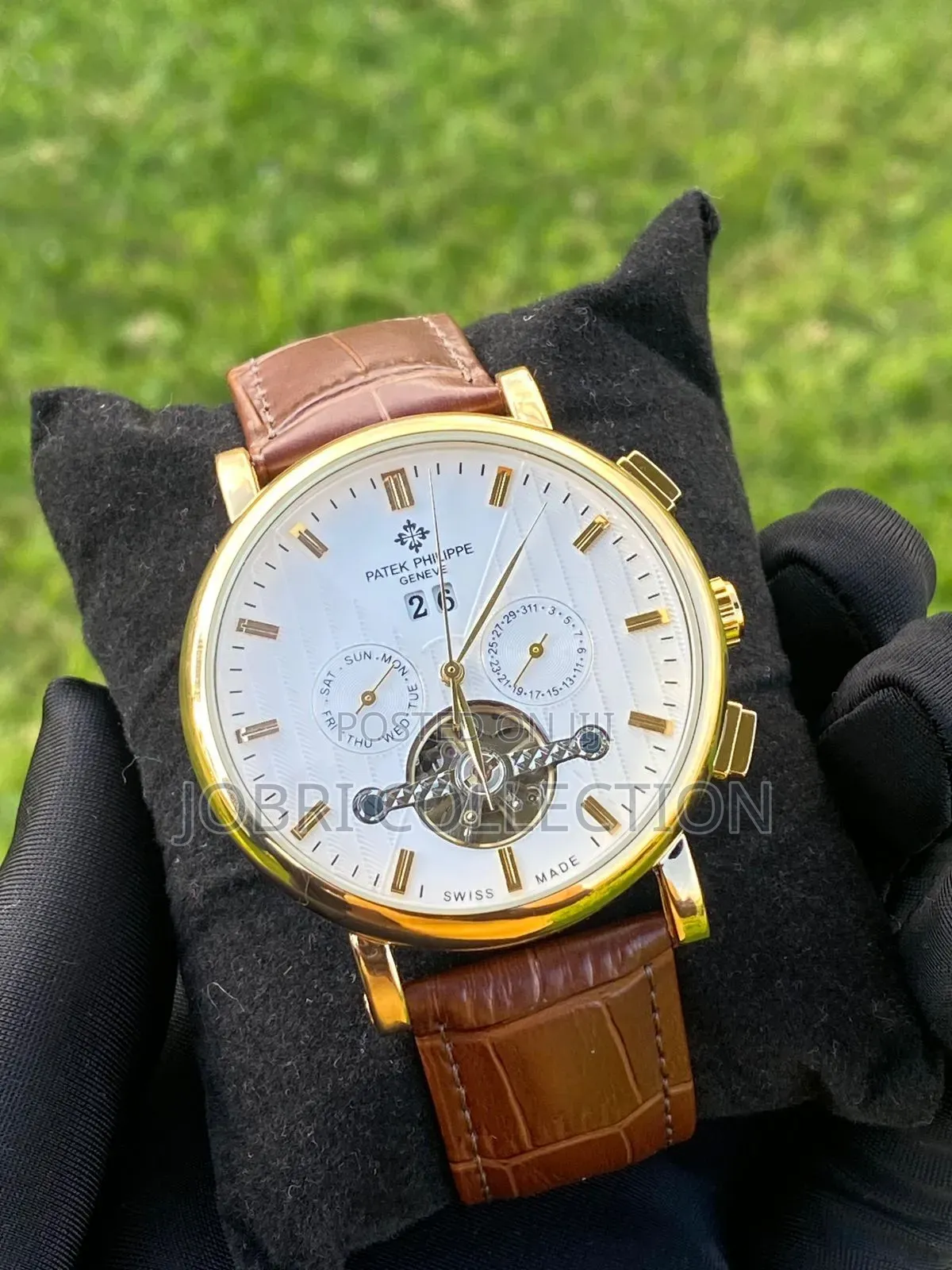 Brown Leather Straps Automatic Movement Patek Philippe Gents Watch